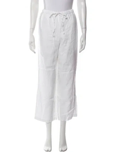 Pre-owned Reformation Linen Wide Leg Pants In White