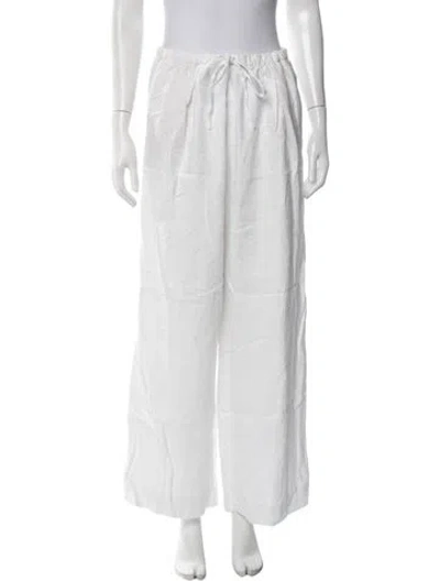 Pre-owned Reformation Linen Wide Leg Pants In White