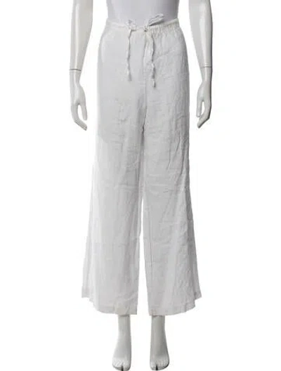 Pre-owned Reformation Linen Wide Leg Pants In White