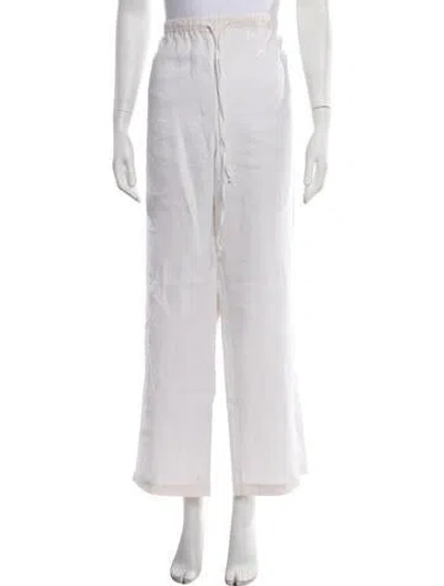 Pre-owned Reformation Linen Wide Leg Pants In White