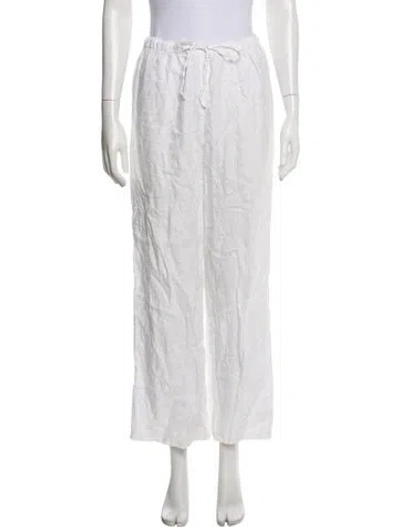 Pre-owned Reformation Linen Wide Leg Pants In White