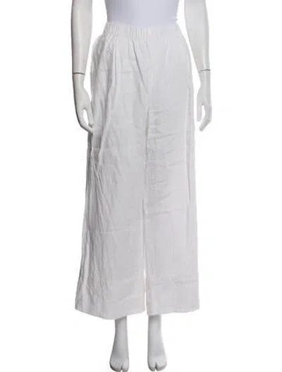 Pre-owned Reformation Linen Wide Leg Pants In White
