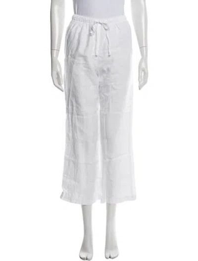 Pre-owned Reformation Linen Wide Leg Pants In White