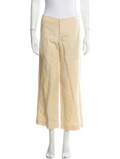 Pre-owned Reformation Linen Wide Leg Pants In Yellow