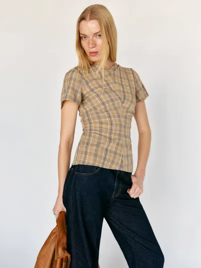 Reformation Lior Top Natural 10 In Brown