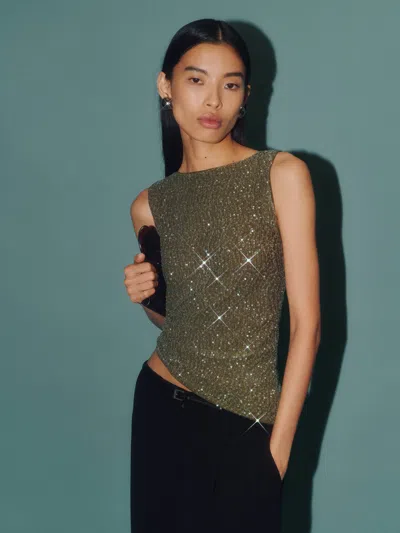 Reformation Lisa Knit Top In Green