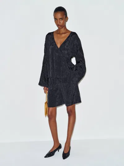 Reformation Lisa Short Set Black Large In Blue
