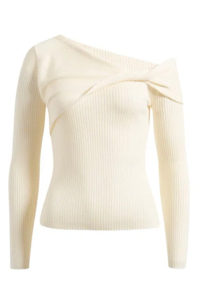 Reformation Llilou Off The Shoulder Wool Sweater In Cream