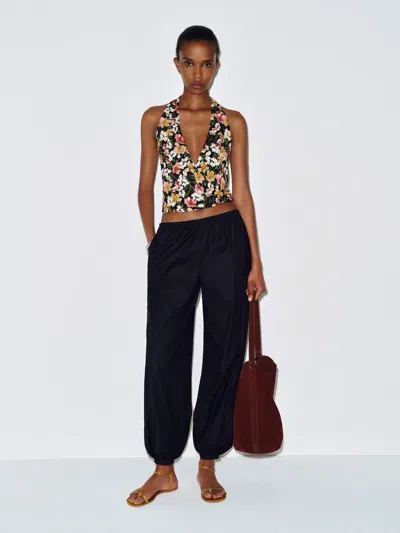 Reformation Lois Knit Top Black Xs