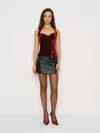 Reformation Lola Velvet Top Red 12 In Red