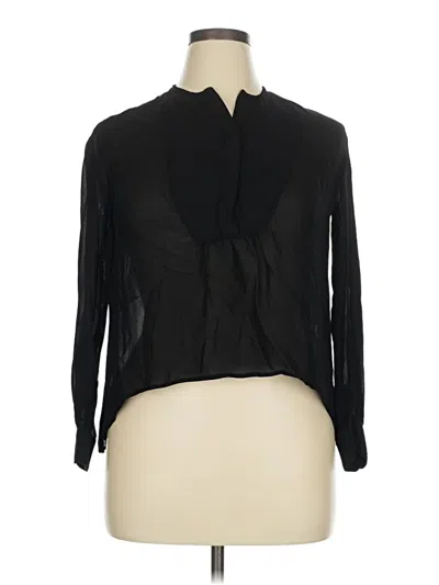 Pre-owned Reformation Long Sleeve Blouse In Black