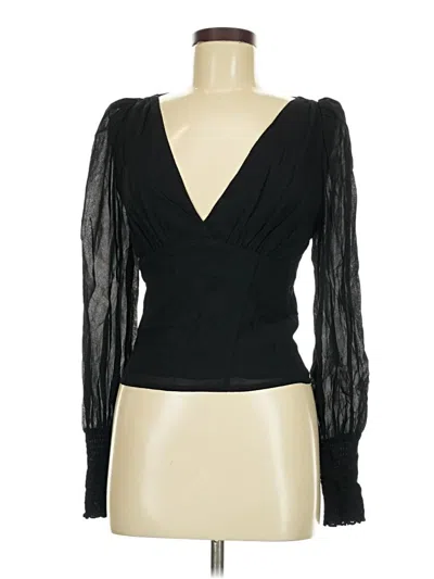 Pre-owned Reformation Long Sleeve Blouse In Black