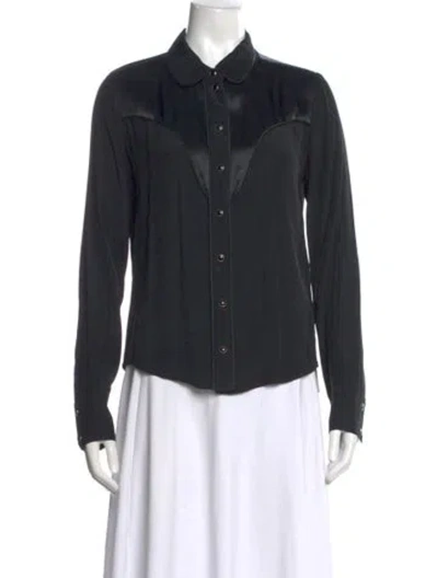Pre-owned Reformation Long Sleeve Blouse In Black