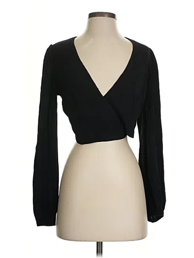 Pre-owned Reformation Long Sleeve Blouse In Black
