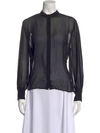 Pre-owned Reformation Long Sleeve Blouse In Black