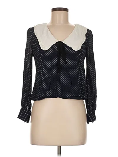 Pre-owned Reformation Long Sleeve Blouse In Black