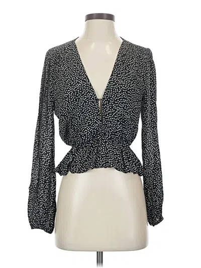 Pre-owned Reformation Long Sleeve Blouse In Black