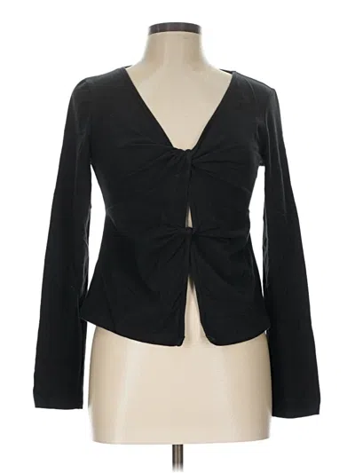 Pre-owned Reformation Long Sleeve Blouse In Black