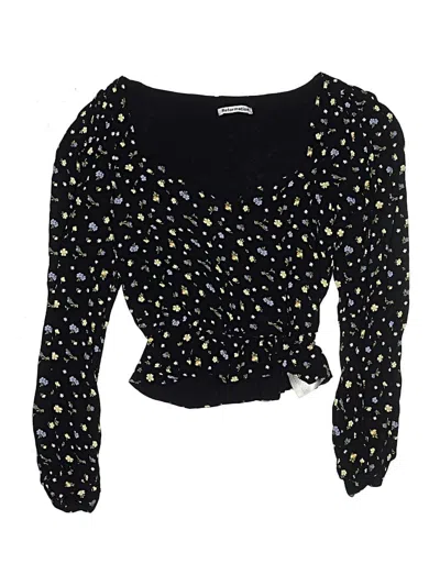 Pre-owned Reformation Long Sleeve Blouse In Black
