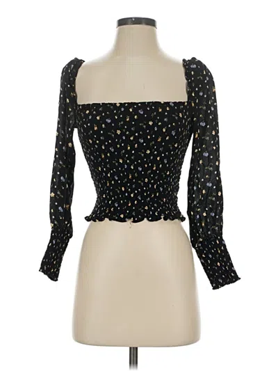 Pre-owned Reformation Long Sleeve Blouse In Black