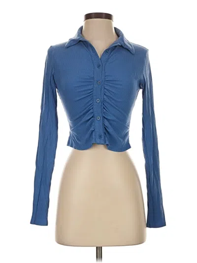 Pre-owned Reformation Long Sleeve Blouse In Blue