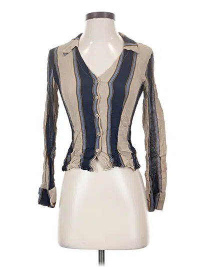 Pre-owned Reformation Long Sleeve Blouse In Blue