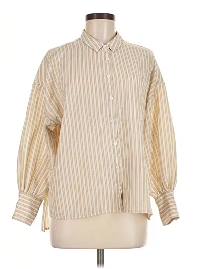 Pre-owned Reformation Long Sleeve Blouse In Brown