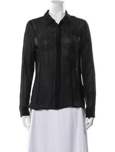 Pre-owned Reformation Long Sleeve Blouse In Gray