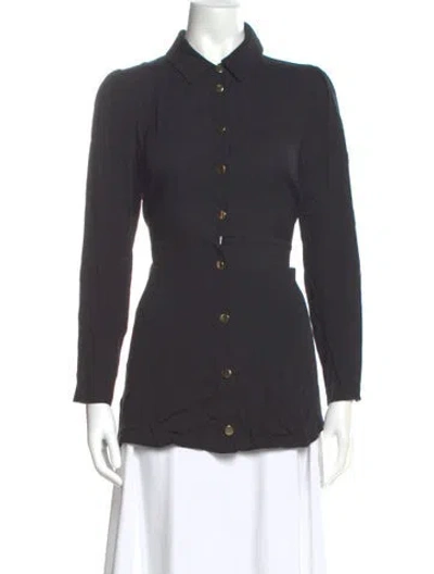 Pre-owned Reformation Long Sleeve Blouse In Gray