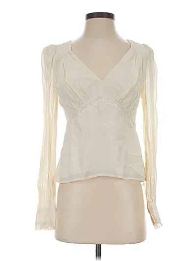 Pre-owned Reformation Long Sleeve Blouse In Ivory