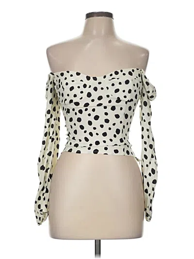 Pre-owned Reformation Long Sleeve Blouse In Ivory