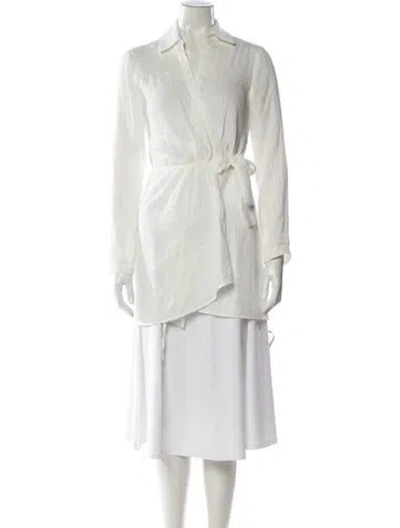 Pre-owned Reformation Long Sleeve Blouse In Neutral