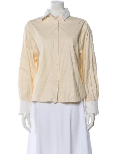Pre-owned Reformation Long Sleeve Blouse In Neutral