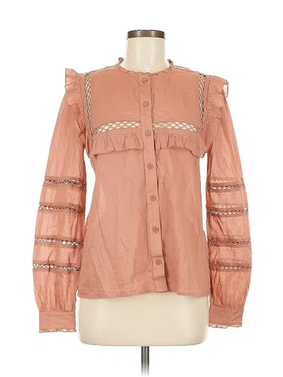 Pre-owned Reformation Long Sleeve Blouse In Pink