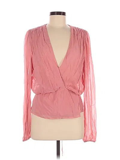 Pre-owned Reformation Long Sleeve Blouse In Pink