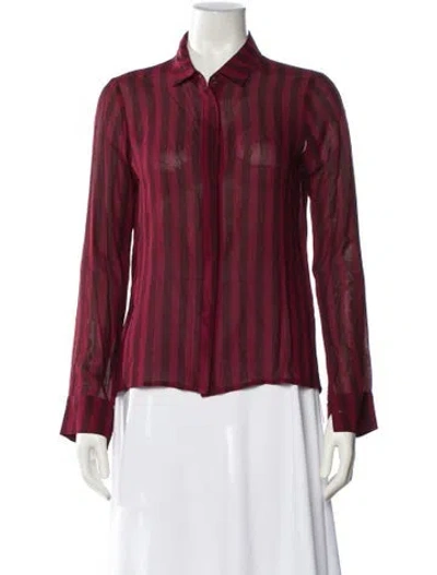 Pre-owned Reformation Long Sleeve Blouse In Red