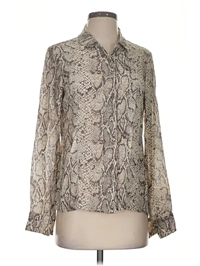 Pre-owned Reformation Long Sleeve Blouse In Silver