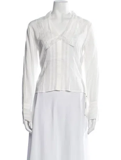 Pre-owned Reformation Long Sleeve Blouse W/ Tags In White