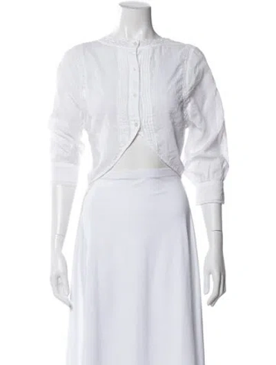 Pre-owned Reformation Long Sleeve Blouse In White