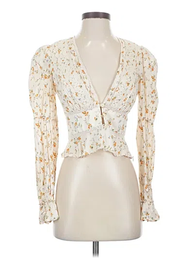Pre-owned Reformation Long Sleeve Blouse In White