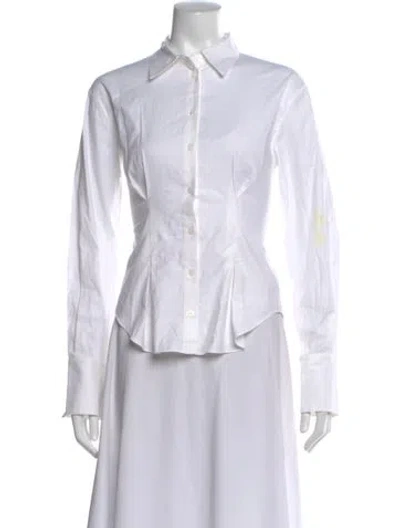 Pre-owned Reformation Long Sleeve Blouse In White