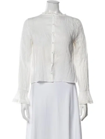 Pre-owned Reformation Long Sleeve Blouse In White