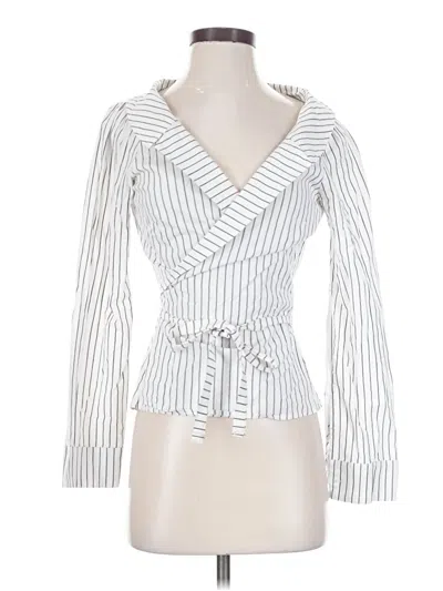 Pre-owned Reformation Long Sleeve Blouse In White