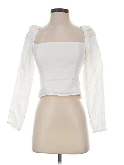 Pre-owned Reformation Long Sleeve Blouse In White