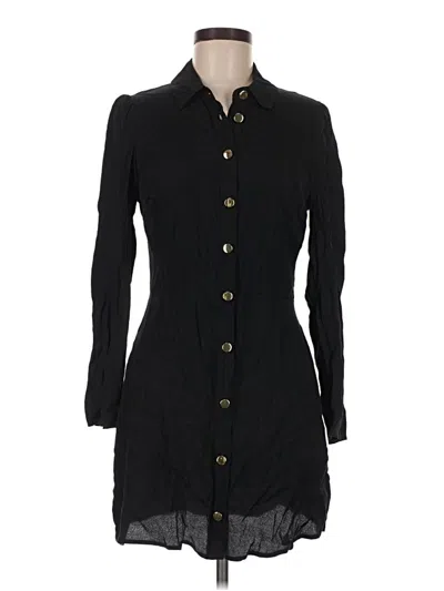 Pre-owned Reformation Long Sleeve Button Down Shirt In Black