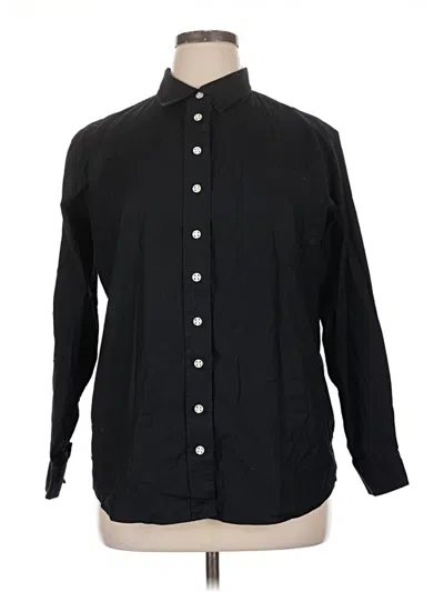 Pre-owned Reformation Long Sleeve Button Down Shirt In Black