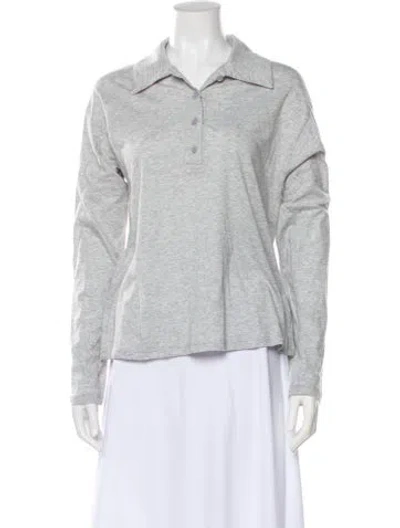 Pre-owned Reformation Long Sleeve Polo In Gray