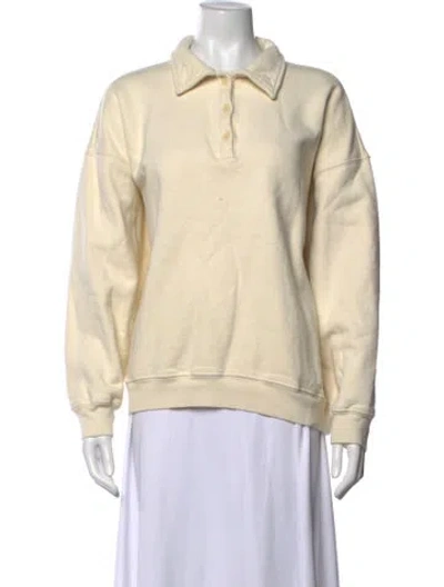 Pre-owned Reformation Long Sleeve Polo In Neutrals