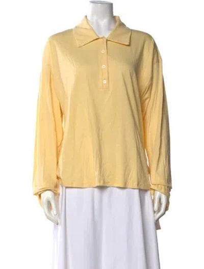 Pre-owned Reformation Long Sleeve Polo In Neutrals