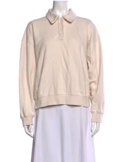 Pre-owned Reformation Long Sleeve Polo In Neutrals